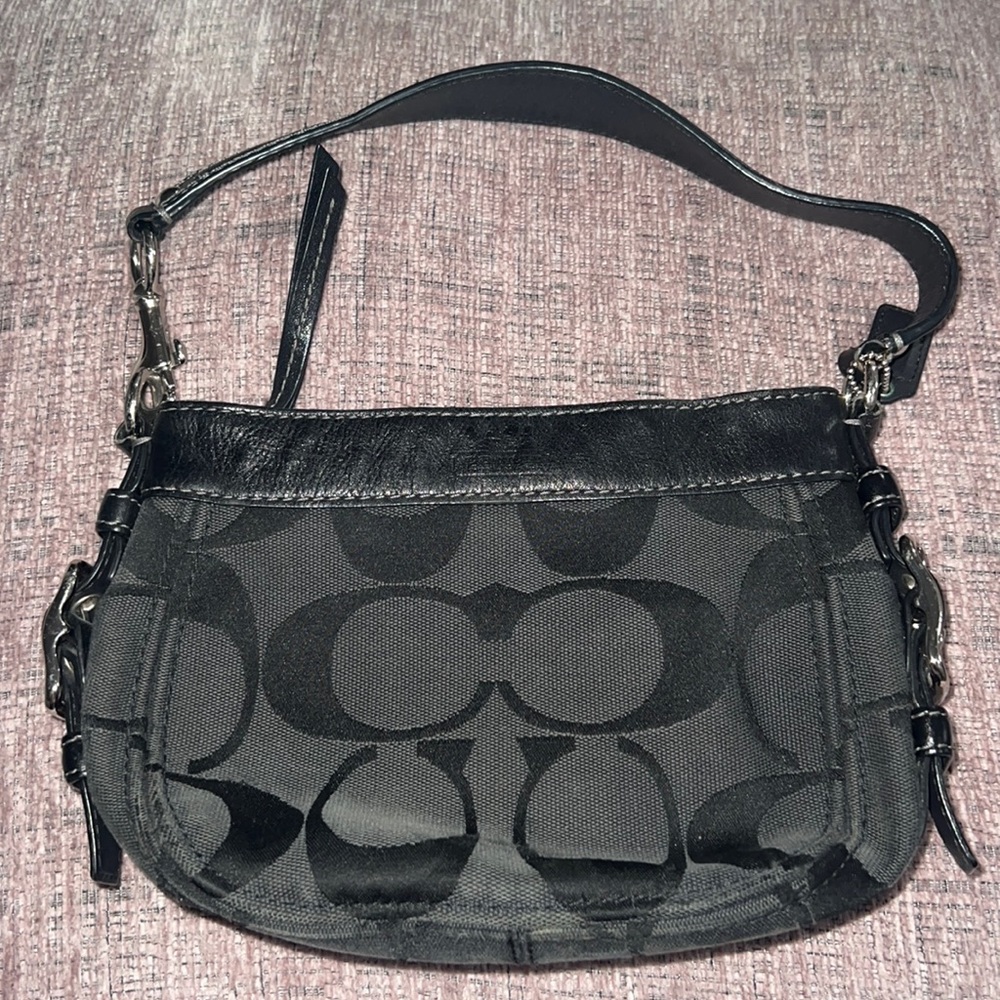 Authentic Coach Zoe Signature Canvas & Leather Bag